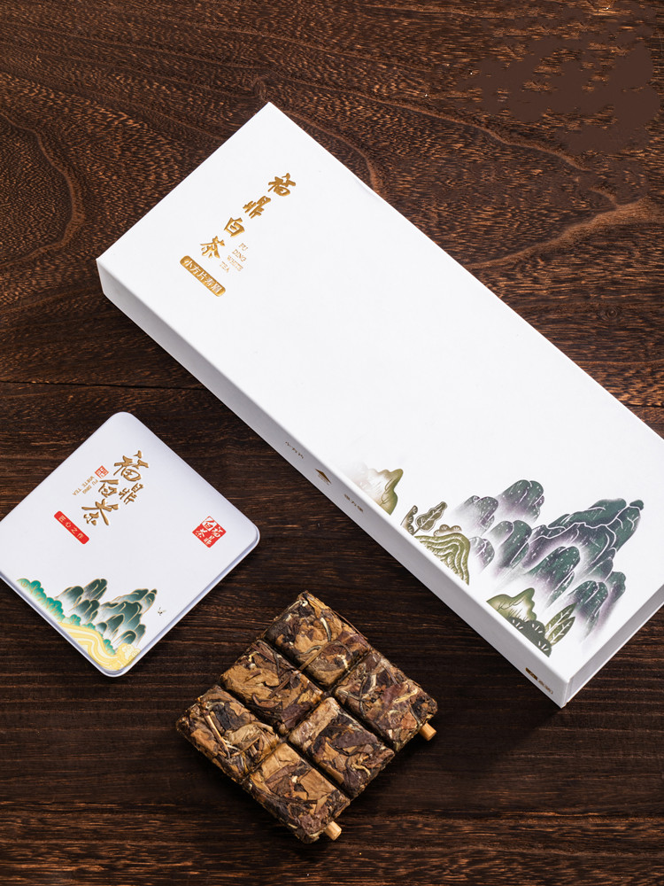 正宗福鼎白茶老白茶寿眉小饼干茶礼盒装小方片小茶饼年货高档礼品